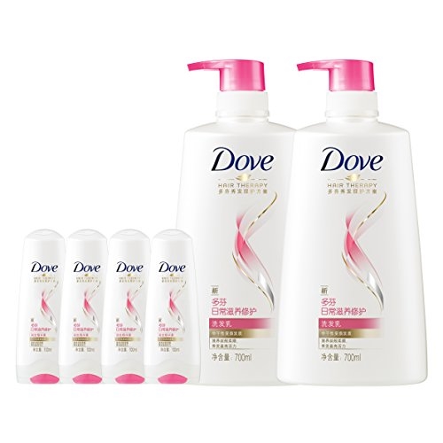 京东PLUS会员： Dove 多芬 洗发水护发素套装 (洗发乳700ml *2+润发精华素100ml *4) *3件 图1