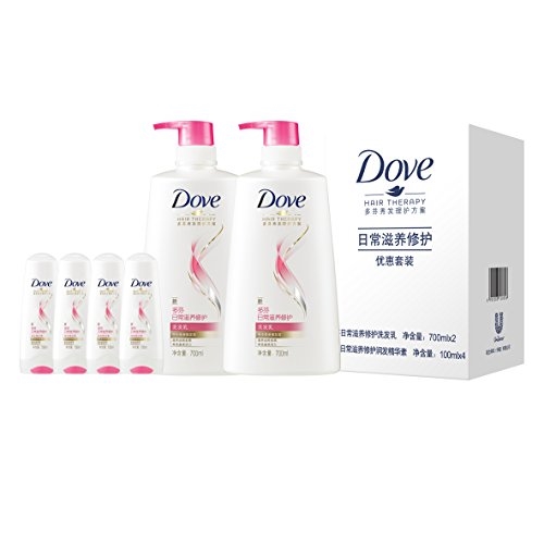 京东PLUS会员： Dove 多芬 洗发水护发素套装 (洗发乳700ml *2+润发精华素100ml *4) *3件 图3