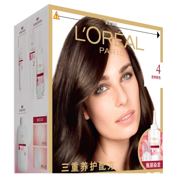 L‘OREAL PARIS 巴黎欧莱雅 卓韵霜护发染发霜 自然棕色 *3件 图2