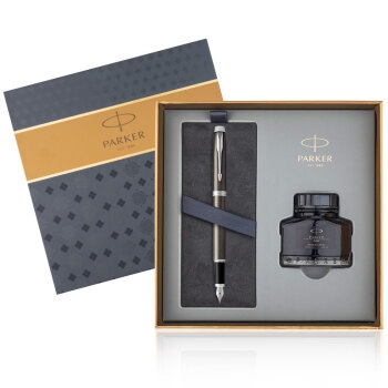 PARKER 派克 IM系列 金属灰白夹钢笔 墨水礼盒 图1