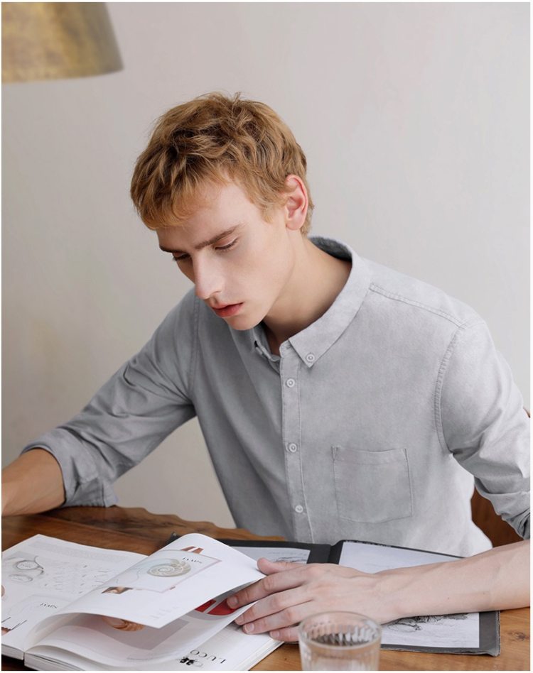耐克制造商 Markless 秋季新款 新疆长绒棉 男牛津纺休闲衬衫 图2