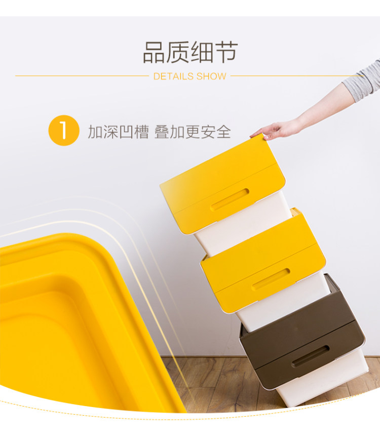 茶花 前开式翻盖收纳箱 24L*2个 图5