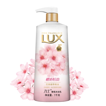 LUX 力士 沐浴露 桃花浅香 香氛沐浴乳 1000g +赠洗手液450ml *5件 图1