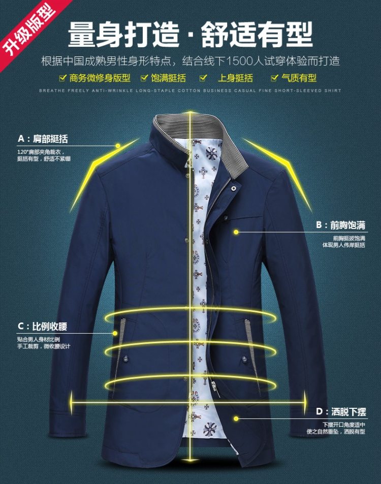 诺雷敦 春季款 男休闲夹克 有夹棉款 图6