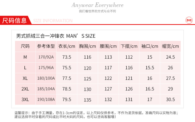 地球科学家 男 5K防水透湿 Polartec 200内胆 三合一冲锋衣 图10