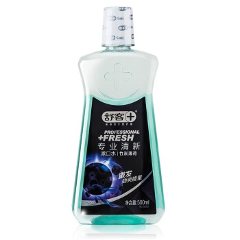 Saky 舒客 专业清新漱口水 竹炭薄荷 500ml *10件 图1