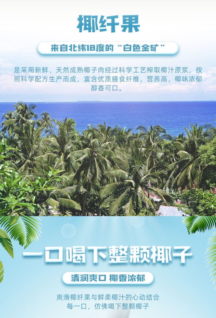 椰牛 海南新鲜生榨 果肉椰子汁 960ml*6罐 冰镇超好喝 图3
