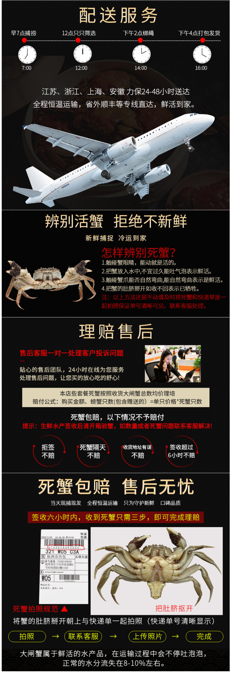 现货 鲜活六月黄螃蟹 全母蟹 共12只 每只2两 图3