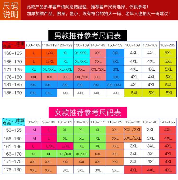 北极绒 男女加绒保暖内衣套装 图4