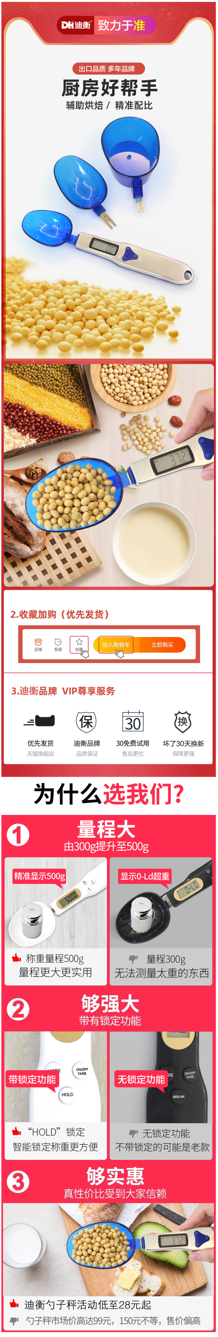 迪衡 精准电子计量勺 精度0.1g 图1