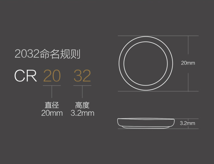 紫米 CR2032 纽扣电池 5粒装 图6