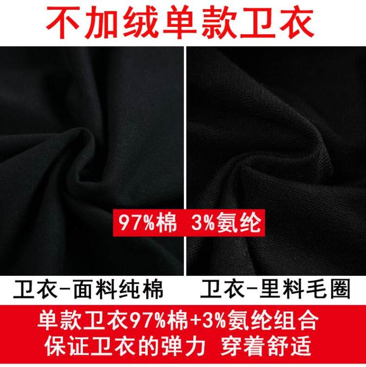 加绒加厚秋冬印花卫衣 图3