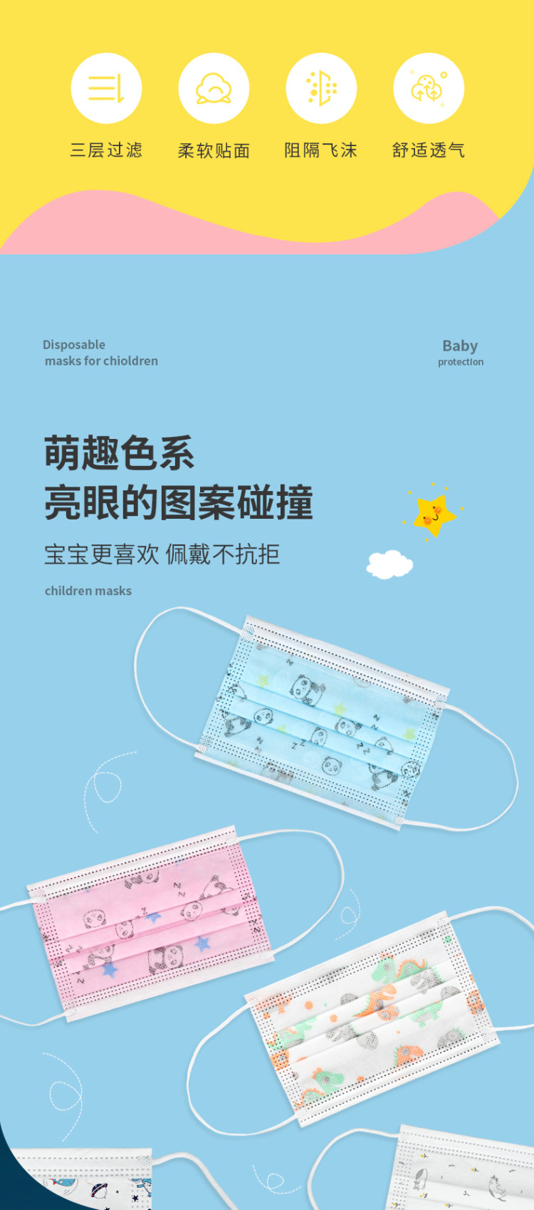 医用级儿童高品质口罩50只装 图2