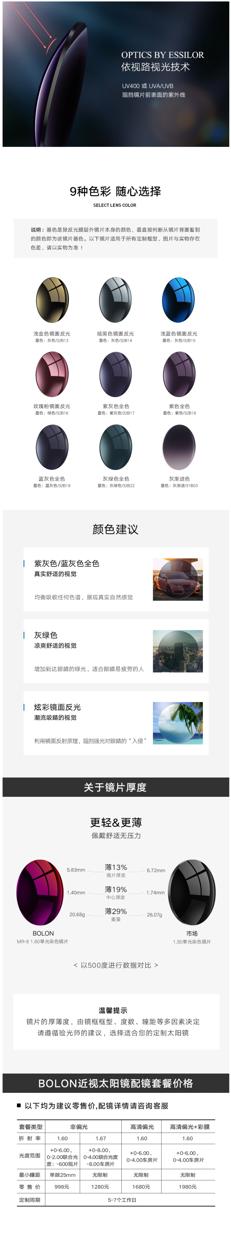 暴龙 2019款 男女近视太阳镜 蛤蟆镜 600度以内近视 不挑脸型 图3