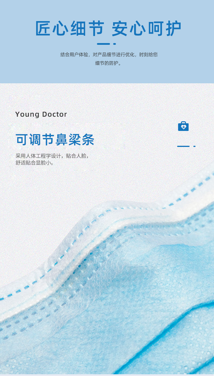 青年医生 一次性医用口罩 50片 图5