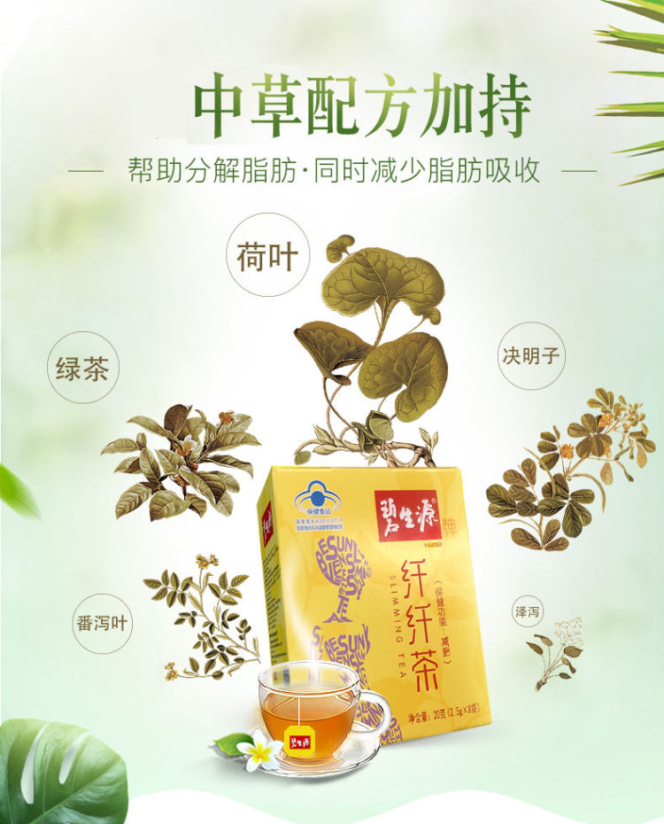 每逢佳节胖3斤 碧生源 减肥茶纤纤茶瘦身燃脂 4盒刮油套餐 图2