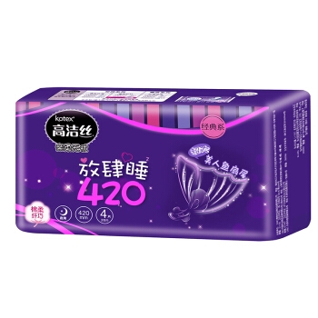 kotex 高洁丝 亲亲棉 放肆睡夜用卫生巾 420mm*4片 *17件 图4