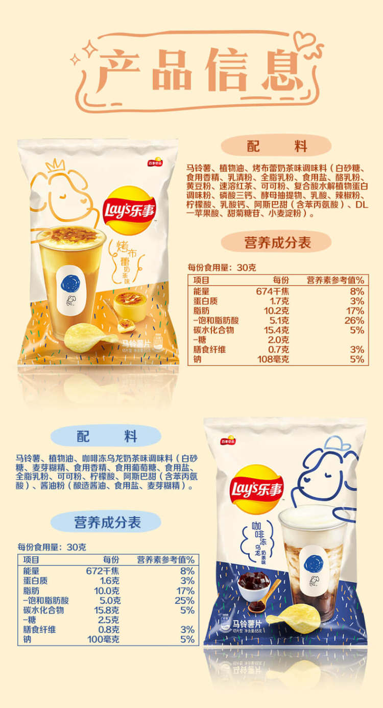 包邮乐事冬季奶茶味薯片65g*6包 图5