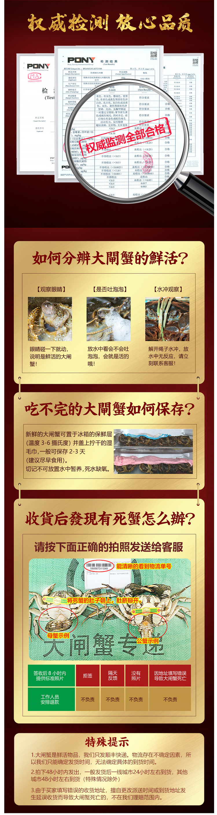 现货 副会长单位 阳澄湖大闸蟹 单只2.8两 全母蟹 共12只 图4