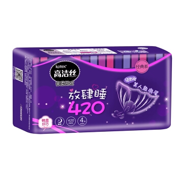 kotex 高洁丝 亲亲棉 放肆睡夜用卫生巾 420mm*4片 *17件 图2