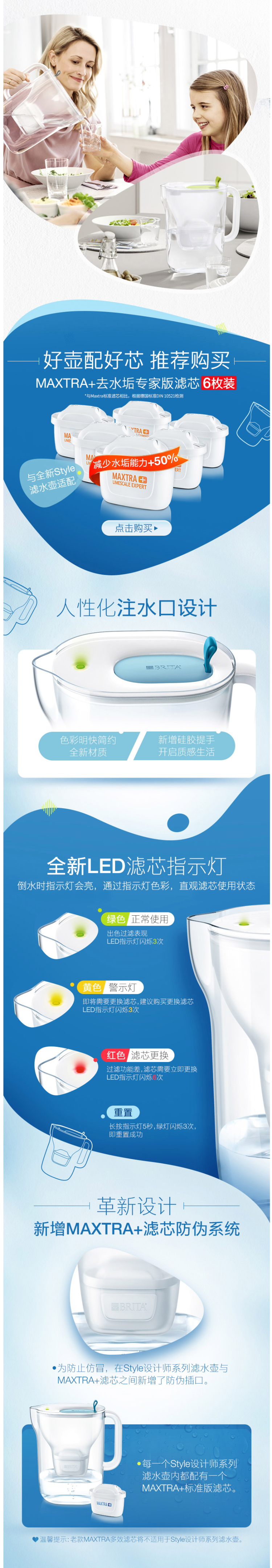 碧然德 Style设计师系列 净水壶 3.5L+新升级3代滤芯 7枚 图2