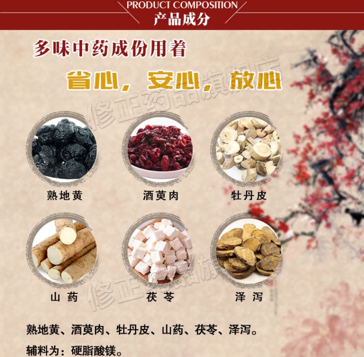 修正 六味地黄胶囊 36粒 滋阴补肾 图2