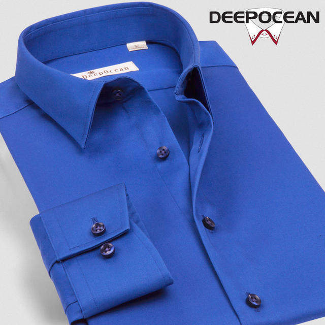 日本 深海 DeepOcean 高支丝光棉 春秋款 男修身长袖衬衫 图2