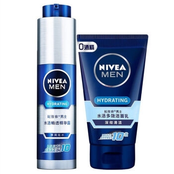 NIVEA 妮维雅 水活畅透套装（水活畅透精华露50g+多效洁面乳50g） *4件 图3