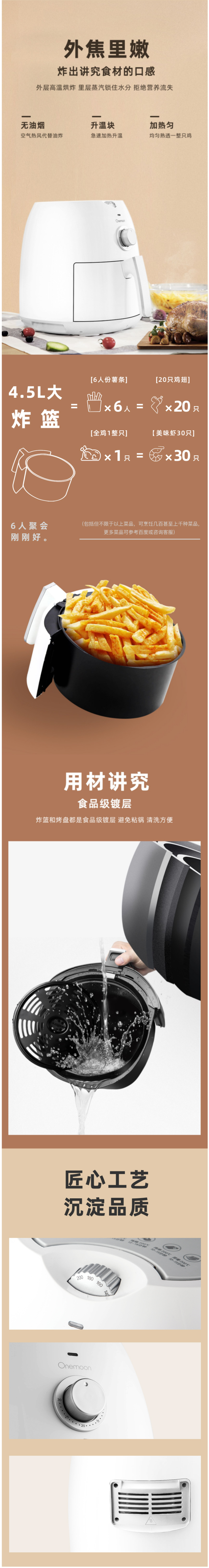 小米生态链 Onemoon 小月亮 多功能无油空气炸锅 图4