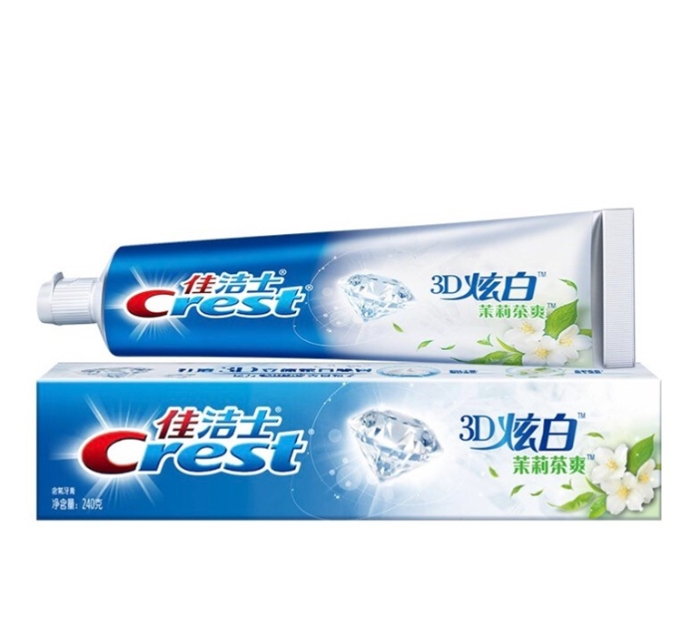 京东PLUS会员： Crest 佳洁士 茉莉茶爽牙膏 240g *8件 图1