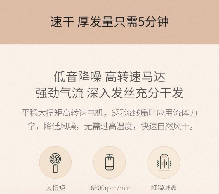 小米生态链 小适 负离子恒温吹风机 1800W 图5