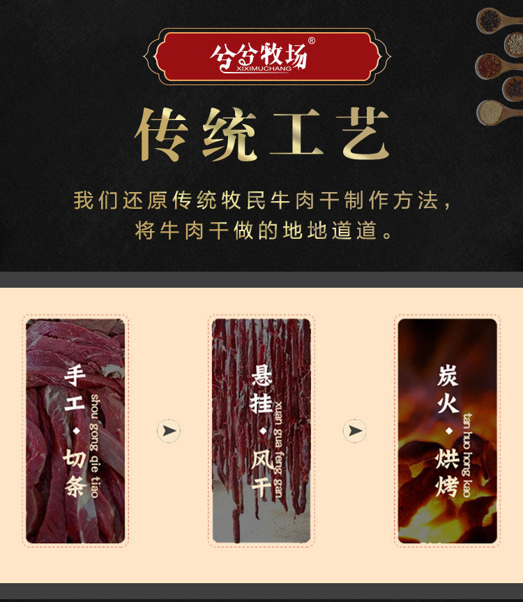第二件0元 兮兮 牧场内蒙手撕牛肉干500g 图5