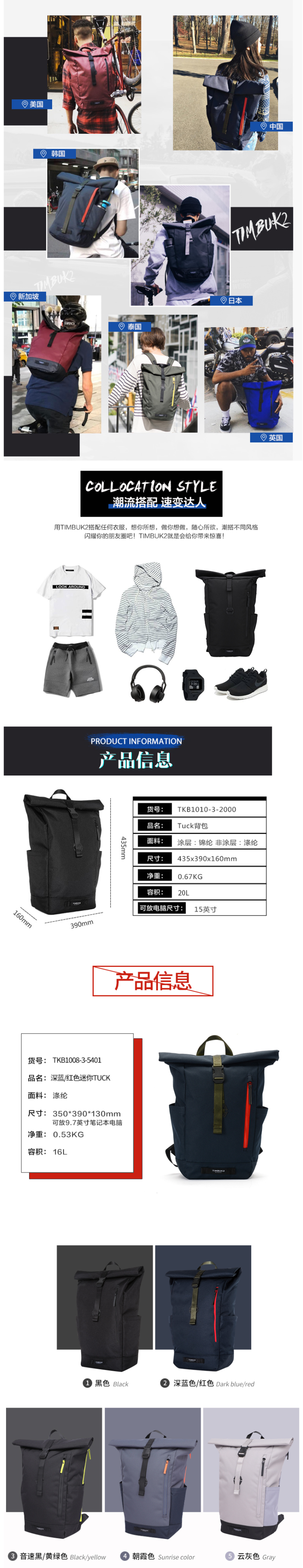 《行者》IP合作款 美国天霸 TIMBUK2 潮流电脑双肩包 20L 图4