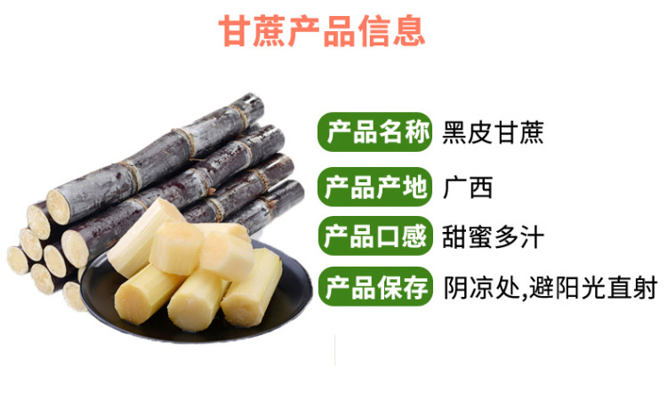广西黑皮甘蔗现发10斤包邮 图1