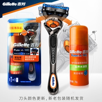 Gillette 吉列 锋隐致顺 手动剃须刀套装（1刀头+1刀架+啫喱70g） 图1