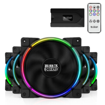 双11预售： PCCOOLER 超频三 皓月 FRGB 机箱风扇（5X套装、兼容3厂主板RGB灯效、遥控） 图2