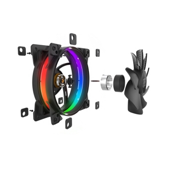 双11预售： PCCOOLER 超频三 皓月 FRGB 机箱风扇（5X套装、兼容3厂主板RGB灯效、遥控） 图5