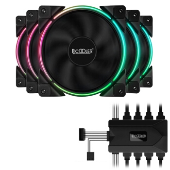 双11预售： PCCOOLER 超频三 皓月 FRGB 机箱风扇（5X套装、兼容3厂主板RGB灯效、遥控） 图3