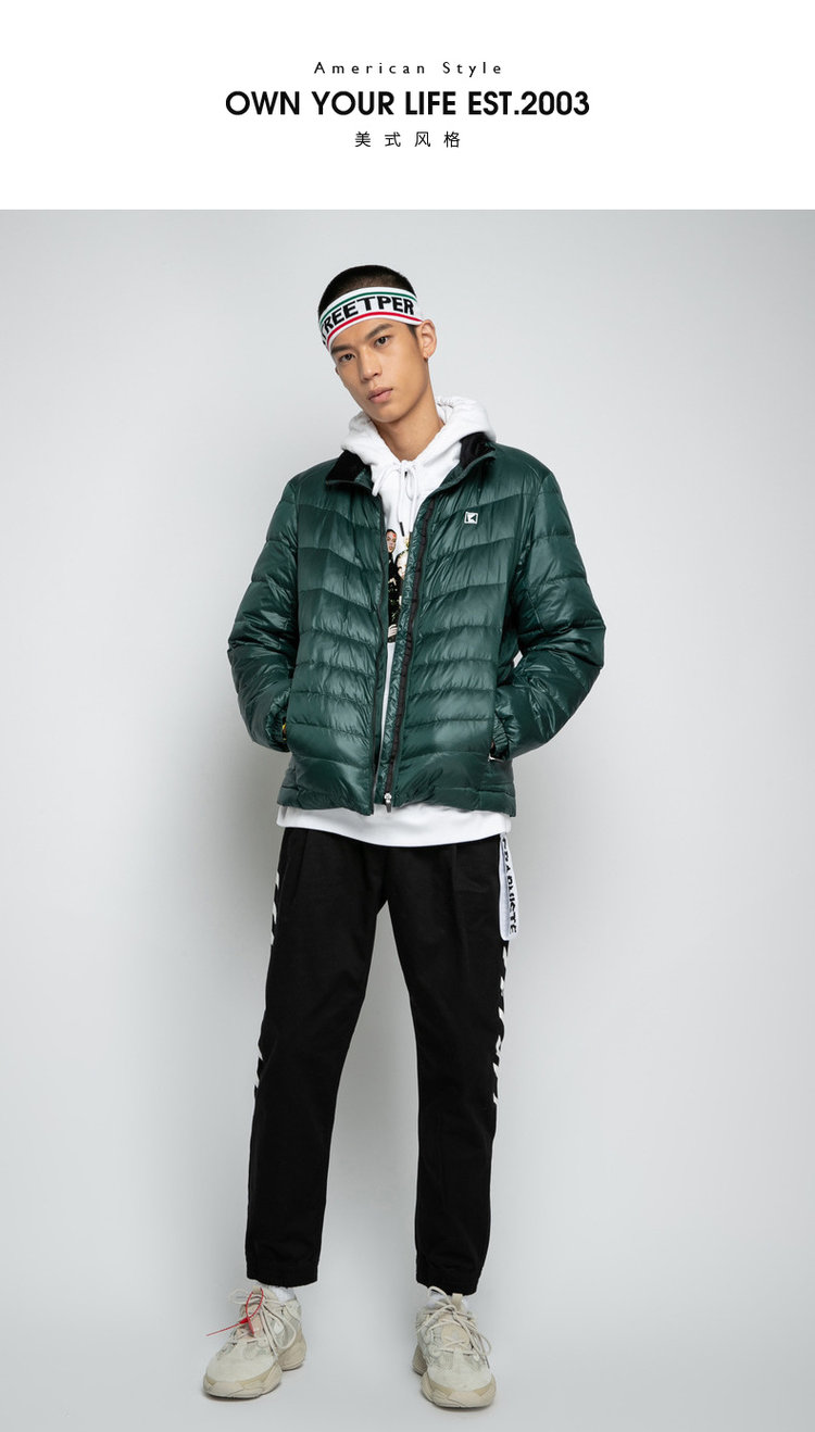 KAMA 卡玛 男士轻薄短款羽绒服 图1