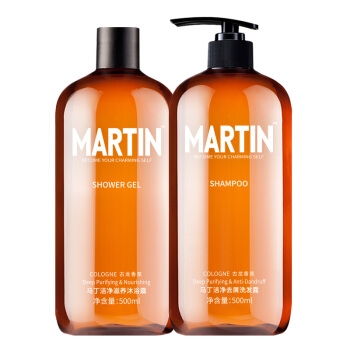 Martin 马丁 洁净洗沐套装（洗发水500ml+沐浴露500ml+赠 洗发水50ml+沐浴露50ml） +凑单品 图1