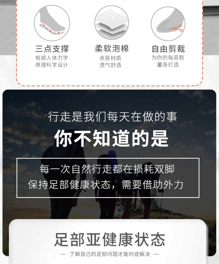 屈臣氏同款 4D按摩减震鞋垫 2双 图2