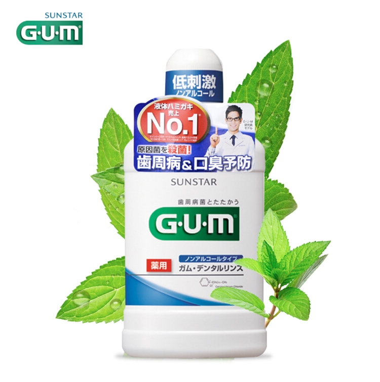 G·U·M 牙周护理清新薄荷漱口水 500ml（赠同款80ml） *5件 图1