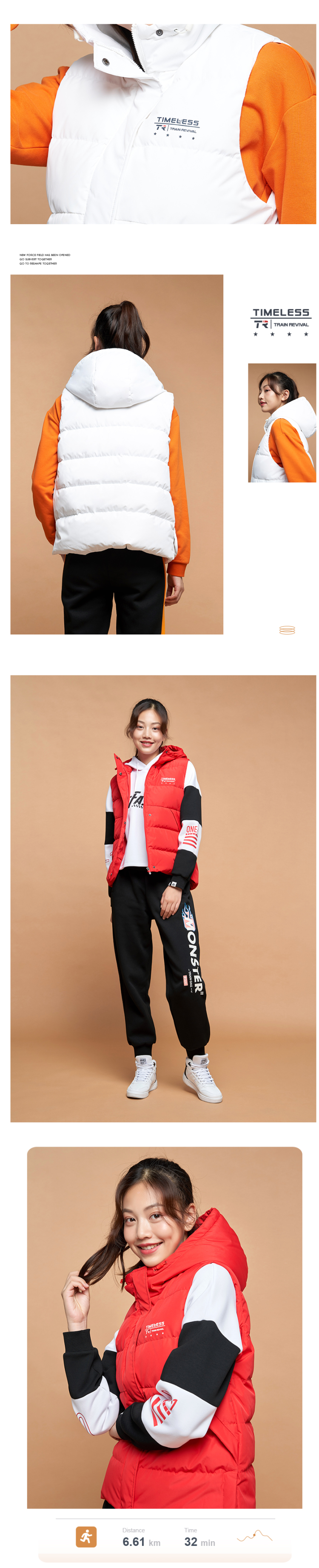 361度 2020秋季新款 女​中长款羽绒马甲 图5