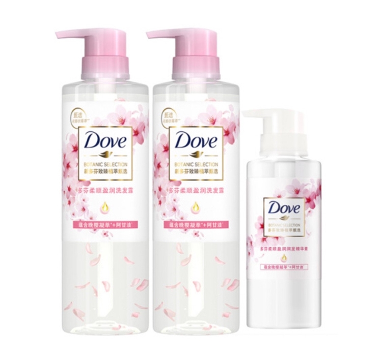 Dove 多芬 植萃樱花香 柔顺盈润洗发露 470ml*2件 赠洗手液 50ml 图1