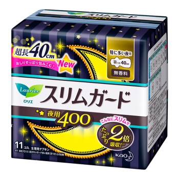 Laurier 乐而雅 零触感 特薄超特长夜用卫生巾 40cm 11片 *7件 图2