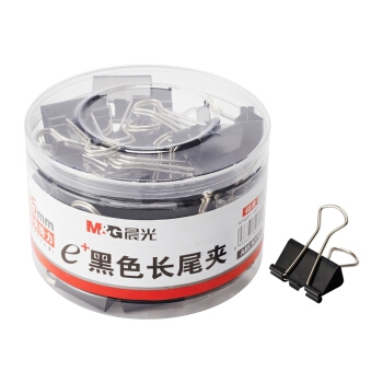 凑单品： M&G 晨光 ABS92737 Eplus长尾夹 60枚 15mm 黑色 图2