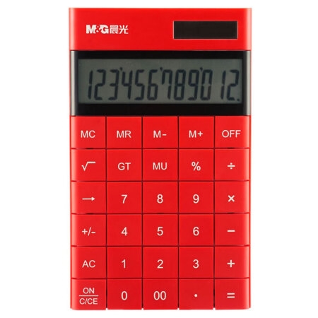 M&G 晨光 ADG98719 无缝按键计算器 双电源 红色 *3件 +凑单品 图1