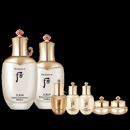 WHOO后 花献紧颜系列护肤套装（滋养液150ml+25ml+乳110ml+25ml+精华液8ml+滋养霜10ml+眼霜5ml）+赠天气丹花献护肤礼盒78ml+精华液3件套（31ml）+隔离乳6ml 图2