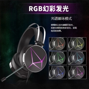 11日0点： DARE-U 达尔优 EH722 电竞版 头戴式游戏耳机 黑色 USB RGB 图5
