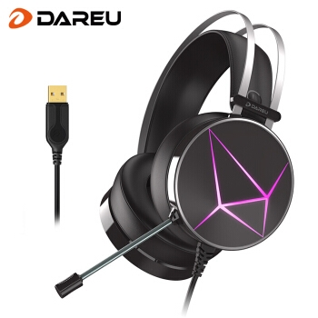 11日0点： DARE-U 达尔优 EH722 电竞版 头戴式游戏耳机 黑色 USB RGB 图1